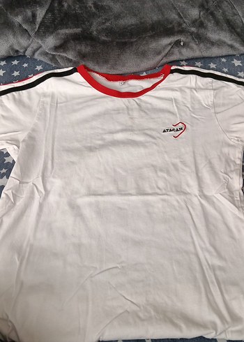 Kısa Kollu Beyaz Pamuklu Tişört - Görsel 2