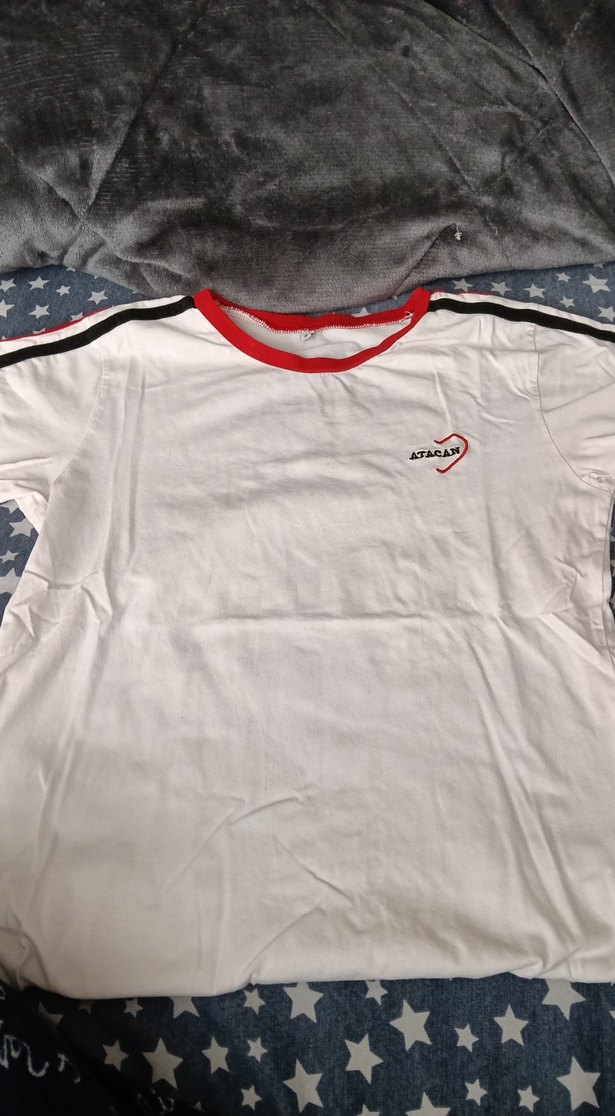 Kısa Kollu Beyaz Pamuklu Tişört - Görsel 2