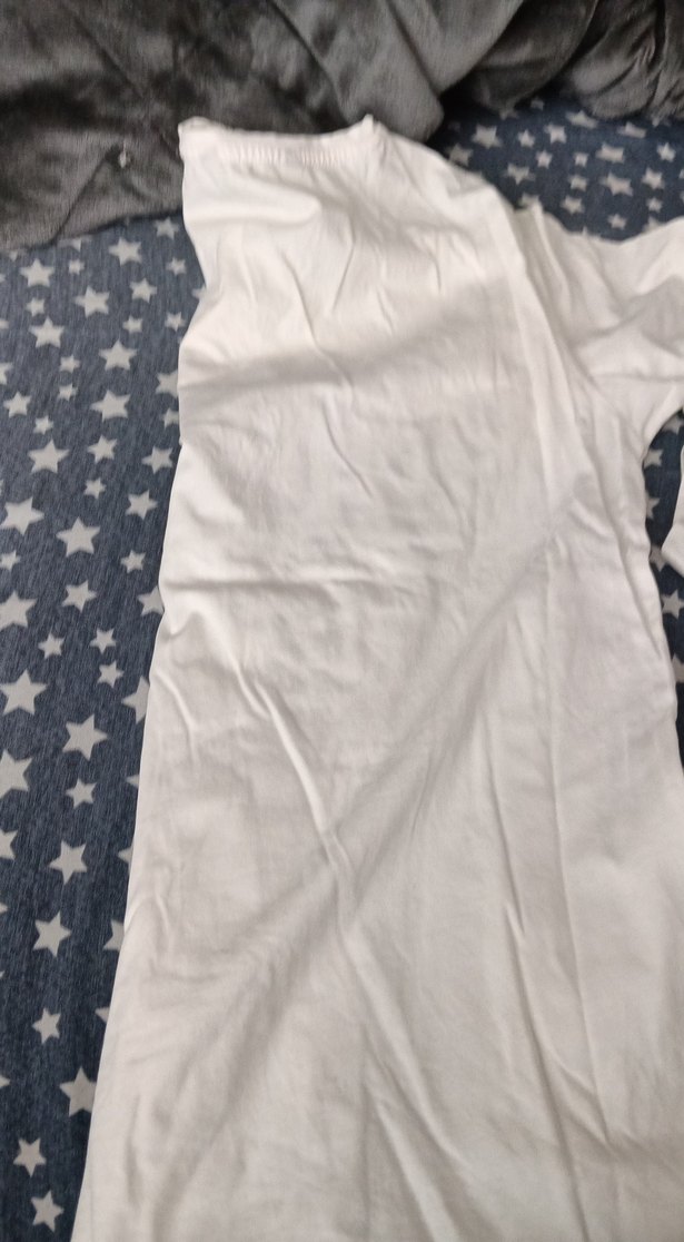 Beyaz Baskılı Kısa Kollu Kadın Tişört - Görsel 3