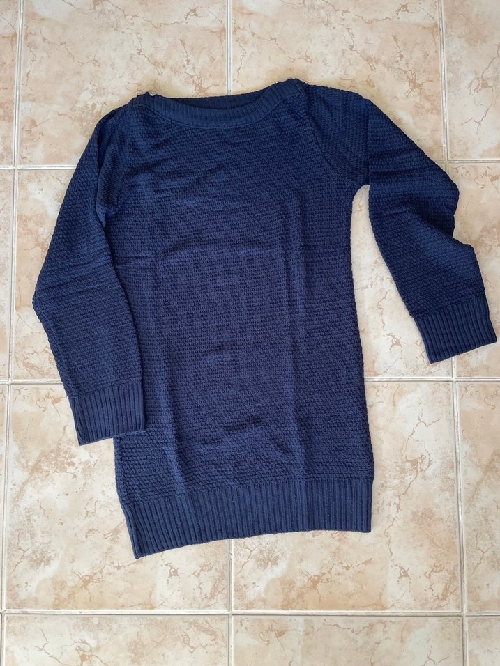 Lacivert Kadın Triko Uzun Kollu Kazak - Görsel 2