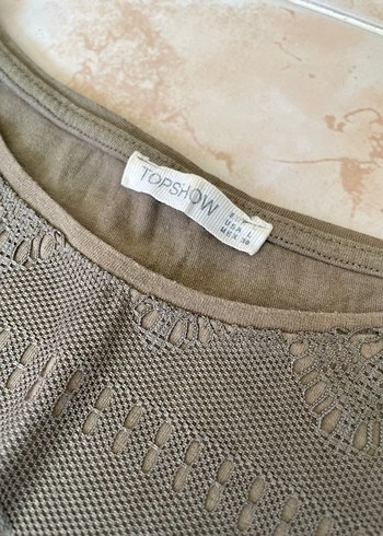 Gri Dantel Detaylı Kadın tişört - Görsel 3