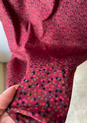 Bordo V Yaka Düğmeli Uzun Kollu Kadın Gömlek - Görsel 4