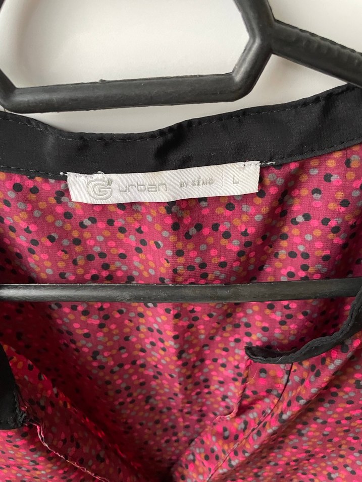 Bordo V Yaka Düğmeli Uzun Kollu Kadın Gömlek - Görsel 2