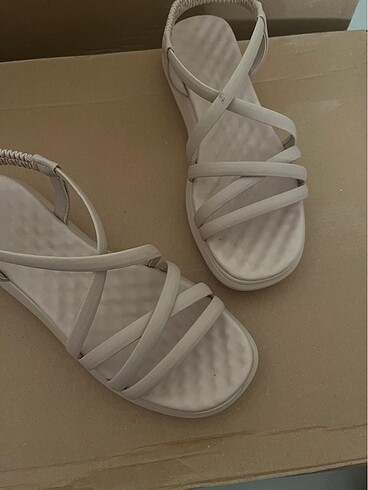 39 Beden ten rengi Renk Nude biyeli sandalet (84)