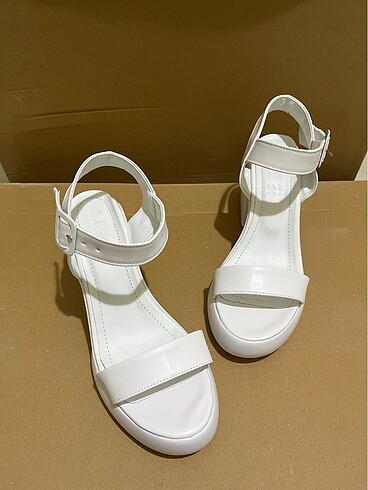 39 Beden beyaz Renk Beyaz platform sandalet (94)