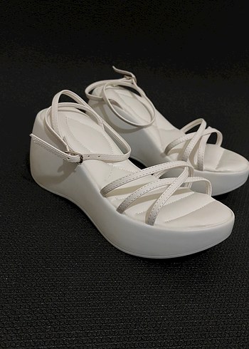Beyaz platform Sandalet (58) - Görsel 3