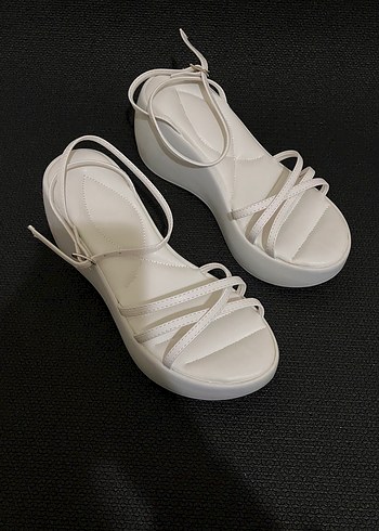 Beyaz platform Sandalet (58) - Görsel 4