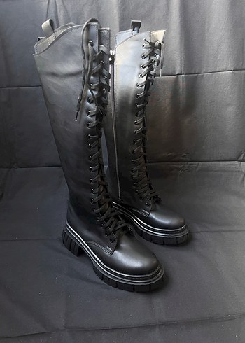 Siyah Bağcıklı Çizme (27) - Görsel 6