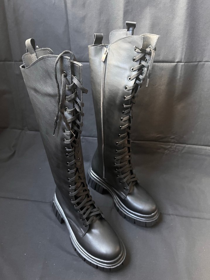 Siyah Bağcıklı Çizme (27) - Görsel 5