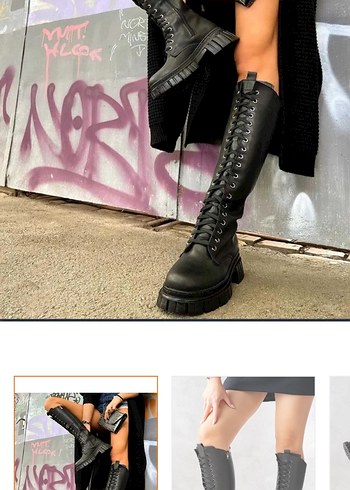 Siyah fermuarlı çizme (165) - Görsel 4