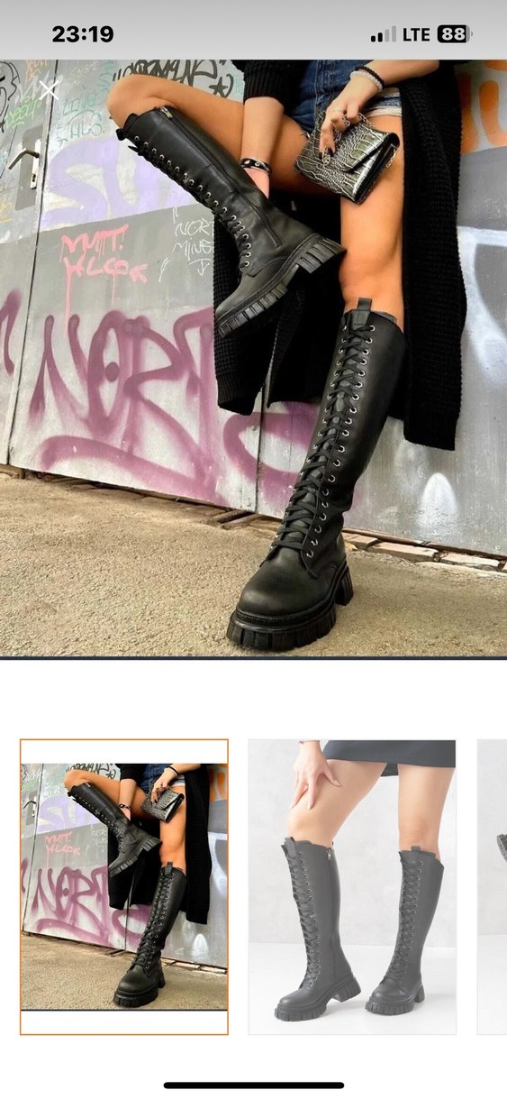 Siyah fermuarlı çizme (165) - Görsel 4