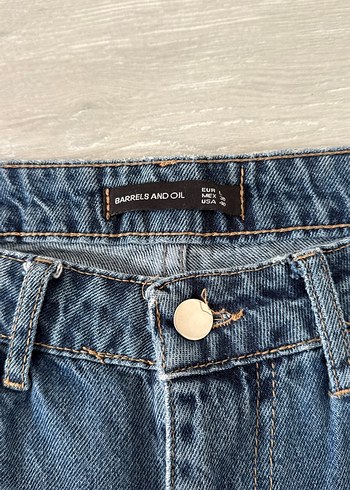 Lacivert mom jean - Görsel 3