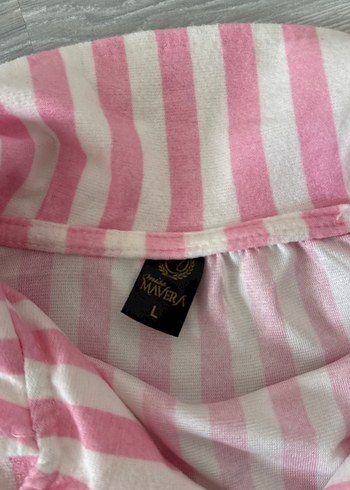 Pembe Çizgili Uzun Kollu Kadın Pijama Takımı - Görsel 2