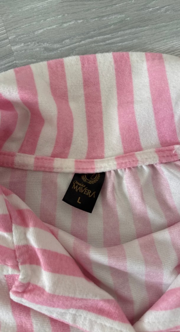 Pembe Çizgili Uzun Kollu Kadın Pijama Takımı - Görsel 2