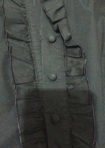 Diğer Düğmeli Siyah Uzun Kollu Gotik Kadın Bluz