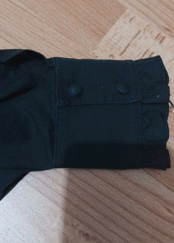 38 Beden siyah Renk Düğmeli Siyah Uzun Kollu Gotik Kadın Bluz