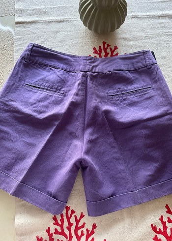 Mor Mini Keten Şort - Görsel 2
