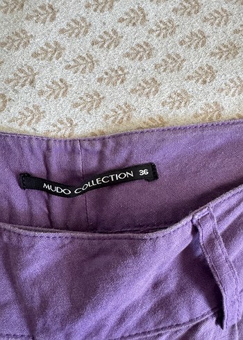 Mor Mini Keten Şort - Görsel 3