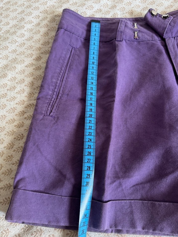 Mor Mini Keten Şort - Görsel 4