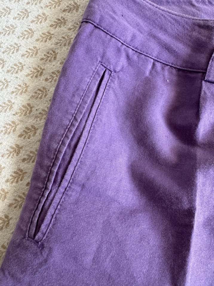 Mor Mini Keten Şort - Görsel 5