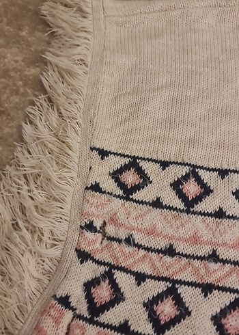 Kapüşonlu Bohem Nakışlı Kız Panço - Görsel 3