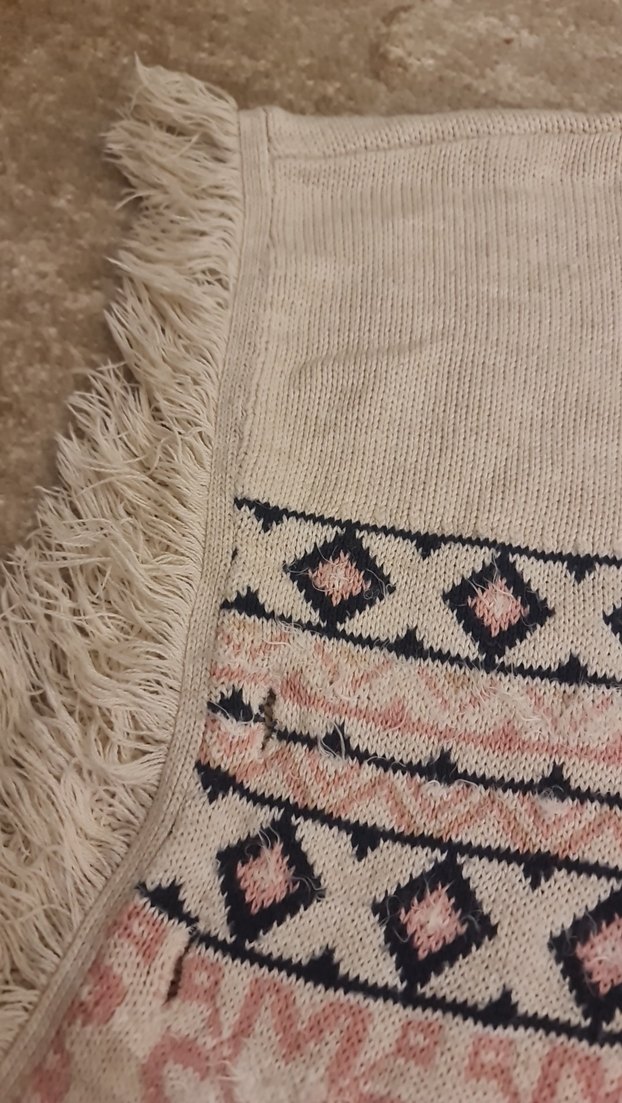 Kapüşonlu Bohem Nakışlı Kız Panço - Görsel 3