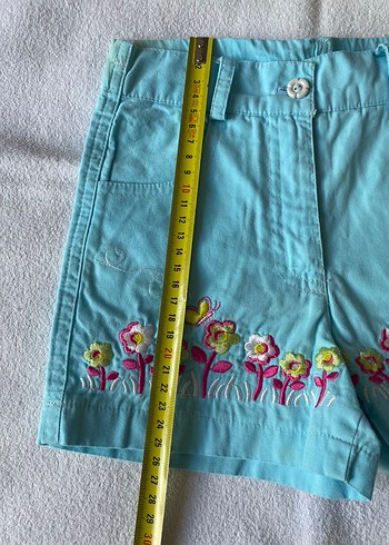 Nakışlı Turkuaz Kız Şortu - Görsel 6