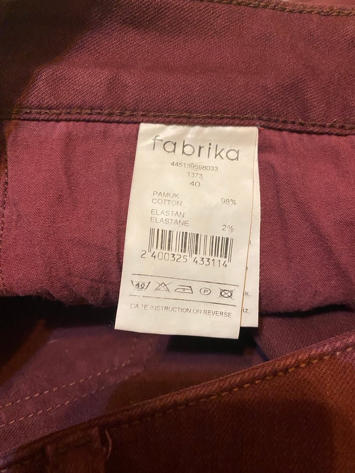 Fabrika Bordo Denim Pantolon - Görsel 5