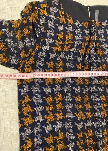 Yargıcı Desenli Şifon Elbise - Görsel 6