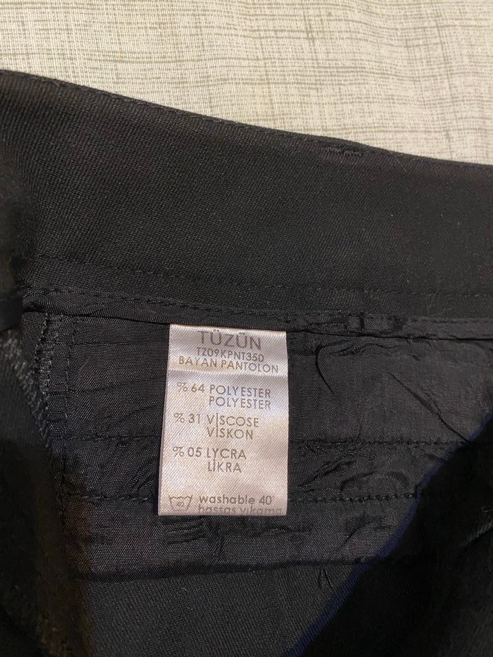 Tüzün Siyah Kumaş Pantolon - Görsel 5