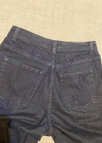 M&S Nakışlı Lacivert Jean Pantolon - Görsel 3