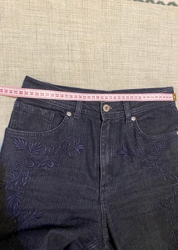 M&S Nakışlı Lacivert Jean Pantolon - Görsel 6