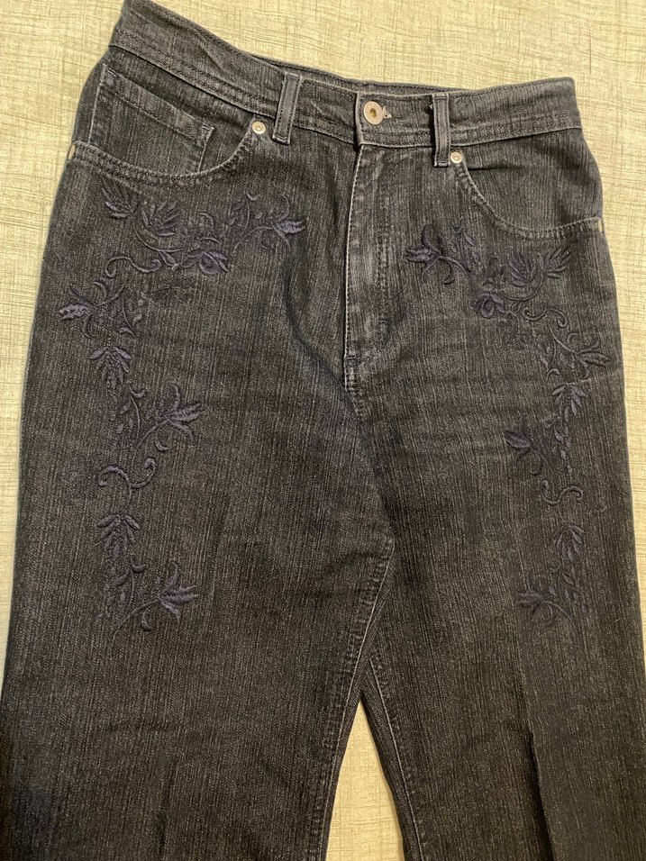 M&S Nakışlı Lacivert Jean Pantolon - Görsel 4