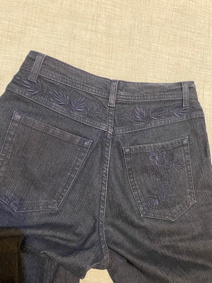M&S Nakışlı Lacivert Jean Pantolon - Görsel 3
