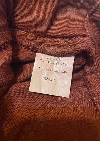 Taba Rengi Kanvas Tayt Pantolon - Görsel 5