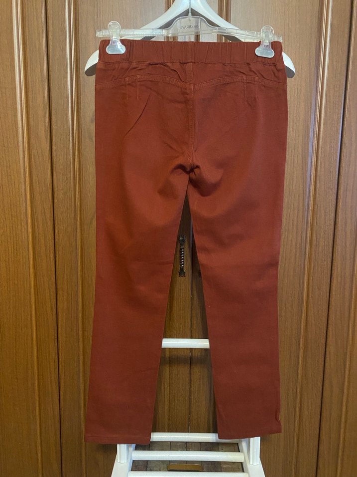 Taba Rengi Kanvas Tayt Pantolon - Görsel 3