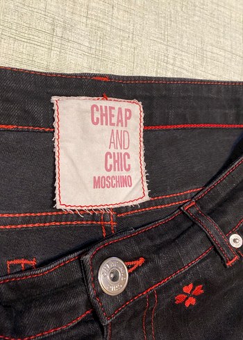 Orijinal Moschino Siyah Jean Pantolon - Görsel 4