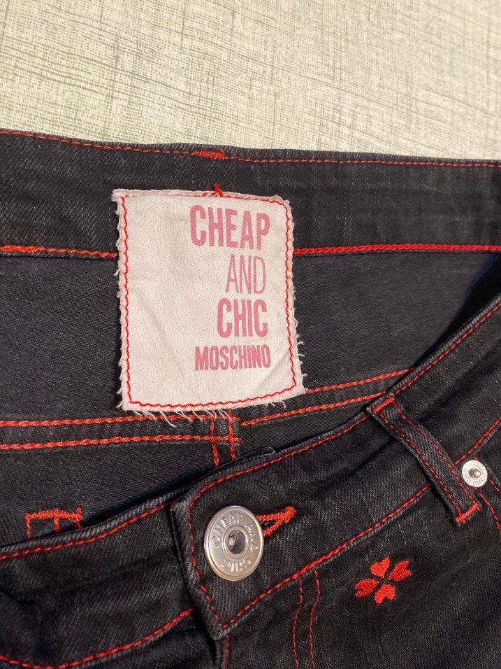 Orijinal Moschino Siyah Jean Pantolon - Görsel 4