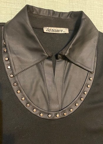 Suni Deri Garnili ve Troklu Elbise - Görsel 3