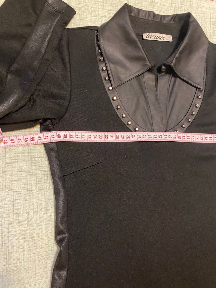 Suni Deri Garnili ve Troklu Elbise - Görsel 5