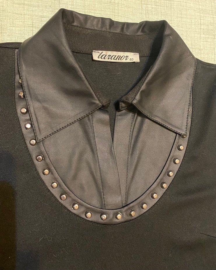 Suni Deri Garnili ve Troklu Elbise - Görsel 3