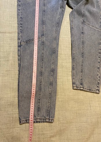 Düğmeli Açık Mavi Jean Pantolon - Görsel 7