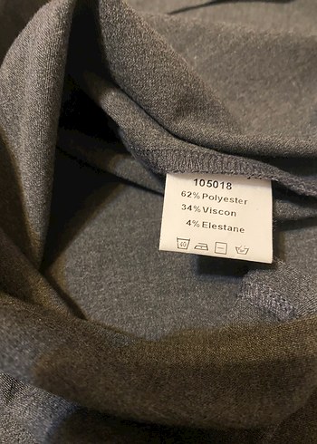 Lazer Oymalı Suni Deri Yakalı Gri Elbise - Görsel 6