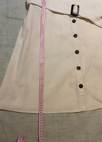 De Facto Fitilli Kadife Gömlek Elbise - Görsel 7