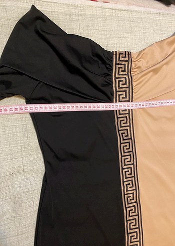 Madonna Yaka Likralı Midi Elbise - Görsel 7