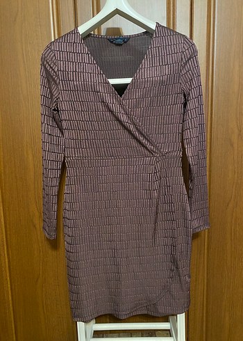 Mürdüm Kruvaze Kokteyl Elbise - Görsel 3