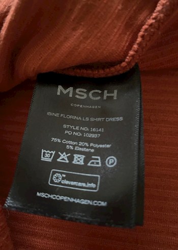 Kiremit rengi fitilli kadife gömlek elbise - Görsel 5