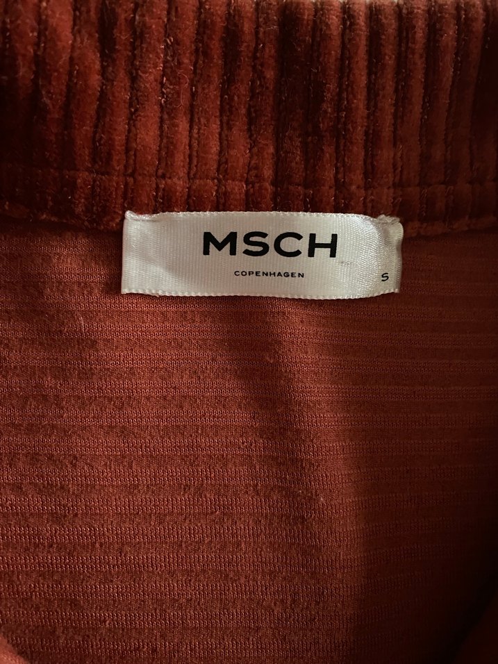 Kiremit rengi fitilli kadife gömlek elbise - Görsel 4