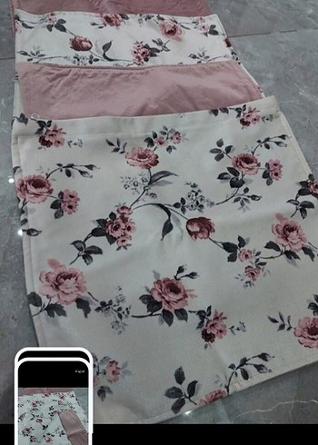 Pembe Çiçek Desenli kırlent kılıfı kırlent yüzü
