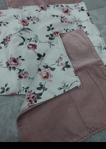 Taç Pembe Çiçek Desenli kırlent kılıfı kırlent yüzü